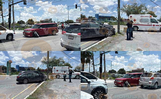 Se registra accidente vehicular bajando el puente elevado de la Central Camionera en Reynosa, Tamaulipas