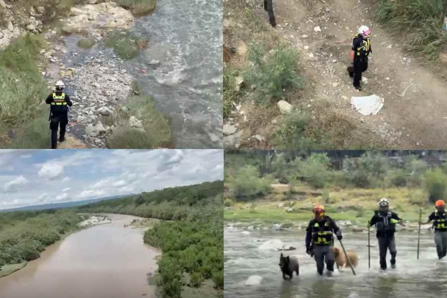 Siguen sin localizar a persona arrastrada por corriente del río Pesquería en Nuevo León; autoridades reactivan rastreo