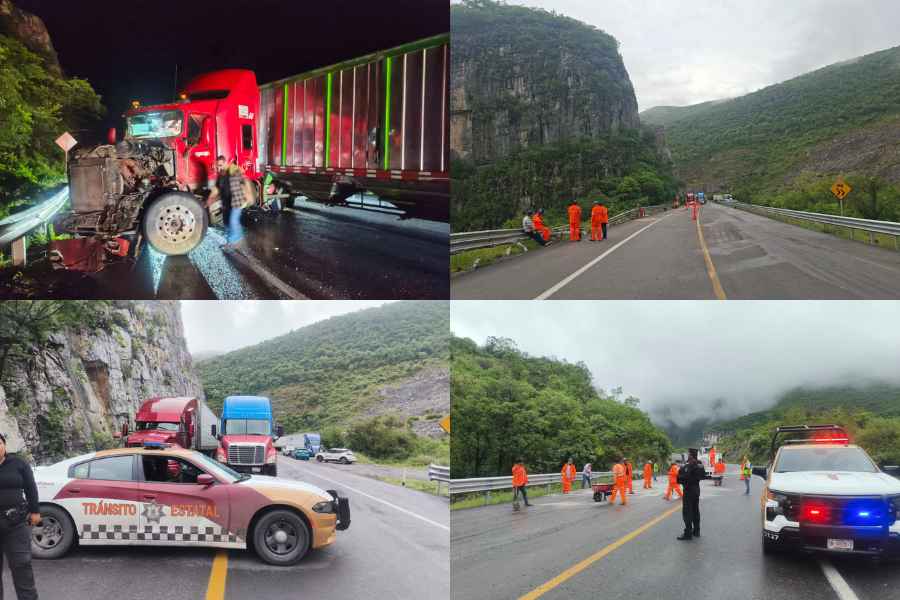 Suspenden circulación en la Carretera Victoria-Tula tras accidente de tráiler