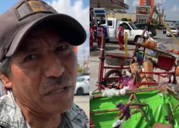 Vendedor ambulante pierde mercancía tras ser embestido por una camioneta en Matamoros, Tamaulipas