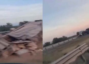 Volcadura de tráiler en autopista a Laredo en Anáhuac, Nuevo León, deja dos heridos