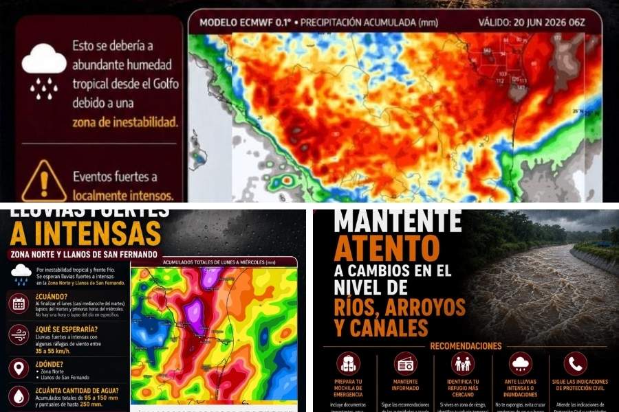 alerta por lluvias en Tamaulipas