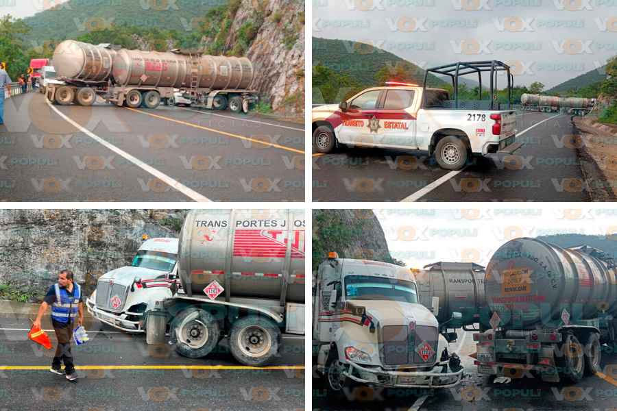 choque de tráiler en Rumbo Nuevo Victoria (1)