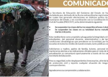 ¿En qué estado suspenderán las clases MAÑANA martes 2 de junio debido a las fuertes lluvias?