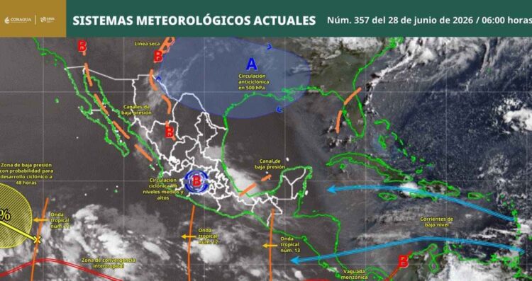 ¿En qué estados de México habrá fuertes lluvias y en cuáles seguirá el calor el día de hoy