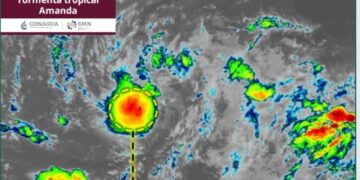 ¿Impactará en México la Tormenta Tropical Amanda? Así luce
