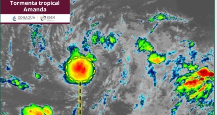 ¿Impactará en México la Tormenta Tropical Amanda? Así luce