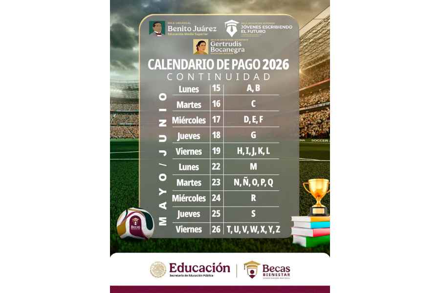¿Qué beneficiarios de la Beca Benito Juárez 2026 reciben pago del 22 al 26 de junio?