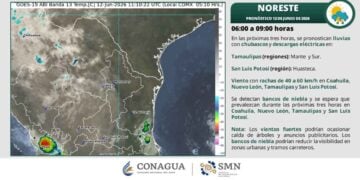 ¿Qué municipios de Tamaulipas registrarán las temperaturas más altas y lluvias hoy?