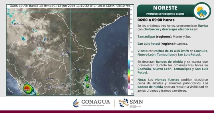 ¿Qué municipios de Tamaulipas registrarán las temperaturas más altas y lluvias hoy?