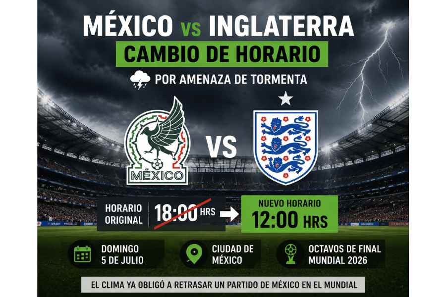 Ajustan horario del México vs Inglaterra por condiciones meteorológicas: ¿A qué hora será el partido?