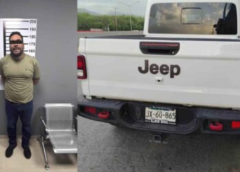 Arrestan en Santiago, Nuevo León, a hombre tras circular con camioneta robada