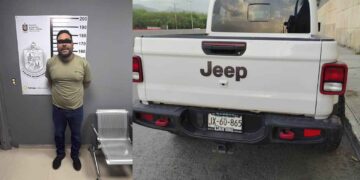 Arrestan en Santiago, Nuevo León, a hombre tras circular con camioneta robada