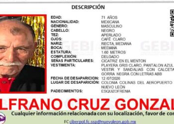 Buscan a Wulfrano Cruz González, adulto mayor desaparecido en Pesquería, Nuevo León