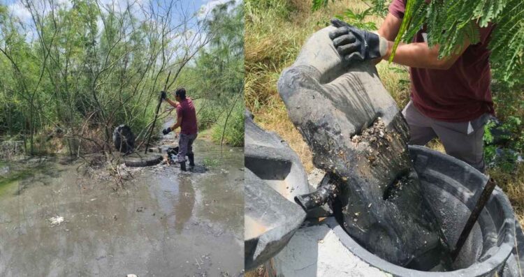 COMAPA retira basura que obstruía el drenaje en Nuevo Laredo, Tamaulipas