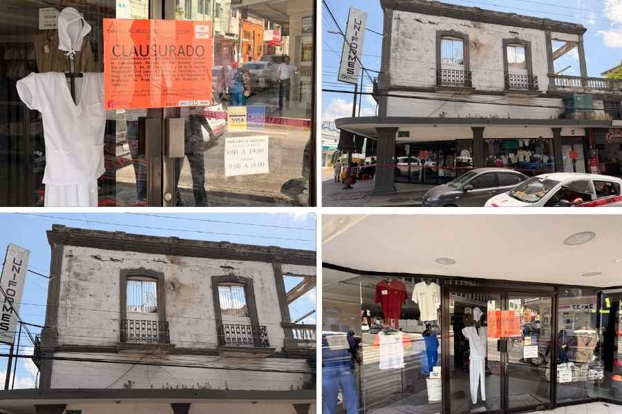 Clausuran edificio en la zona centro de Tampico, Tamaulipas, por riesgo estructural