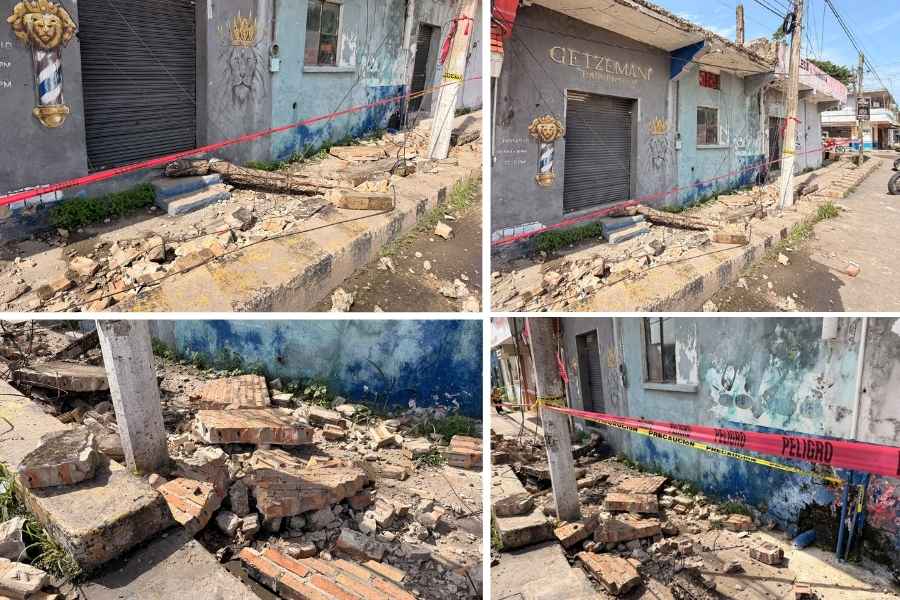 Colapsa marquesina de gran tamaño en inmueble de Tampico, Tamaulipas