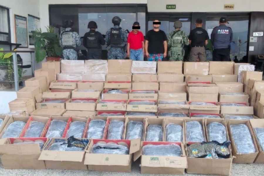 Detienen a tres hombres con cerca de 700 kilos de marihuana en Chiapas