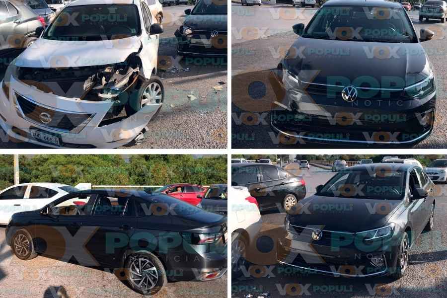 Fuerte choque entre vehículos provoca caos vial en Ciudad Victoria, Tamaulipas