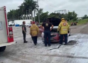 automóvil incendio Mante-Limón