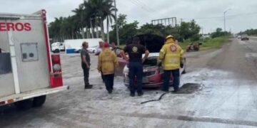 automóvil incendio Mante-Limón