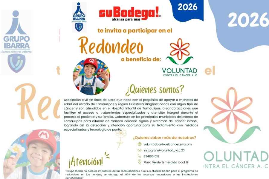 Invitan a participar en Redondeo para ayudar a niños con cáncer en Cd. Victoria, Tamaulipas