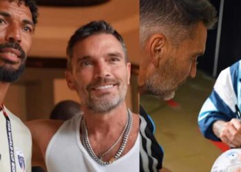 Julián Gil reúne firmas de Messi, Cristiano Ronaldo y Beckham en una pelota del Mundial