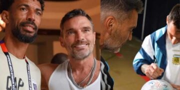 Julián Gil reúne firmas de Messi, Cristiano Ronaldo y Beckham en una pelota del Mundial