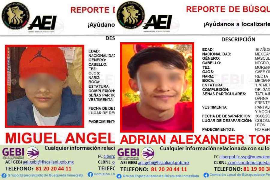 Localizan con vida a dos primos que se encontraban desaparecidos en Santa Catarina, NL