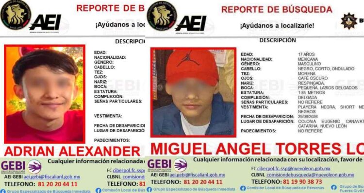 Localizan con vida a dos primos que se encontraban desaparecidos en Santa Catarina, NL