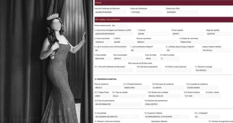 Madre de la joven Dafne revela la acta de defunción y señala homicidio en academia de Ciudad Madero, Tamaulipas