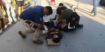 Motociclista hospitalizado arrollado en Matamoros