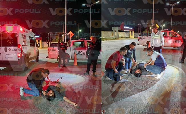 Motociclista resulta herido y es hospitalizado tras derrapar en Altamira, Tamaulipas