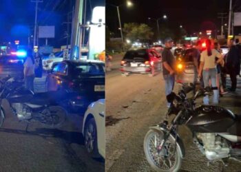motociclista impactarse automóvil Carretera Nacional