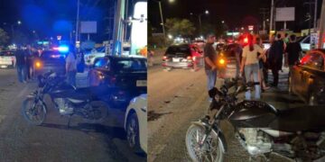 motociclista impactarse automóvil Carretera Nacional