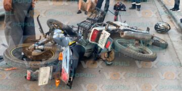 Motociclistas lesionados choque en Reynosa