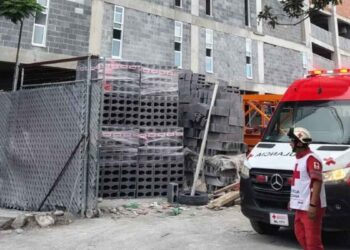 Obrero accidente en obra en Monterrey