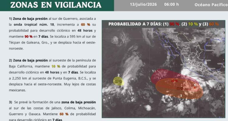 Onda tropical 18 podría evolucionar a ciclón tropical, según el SMN: ¿Cuándo?