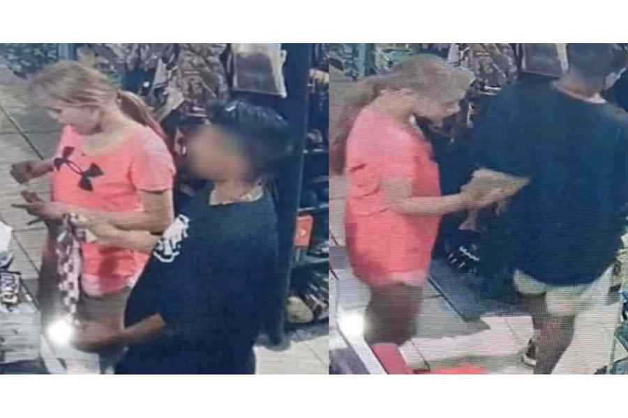 Pareja robando mercancía en Cadereyta