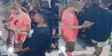 Pareja robando mercancía en Cadereyta