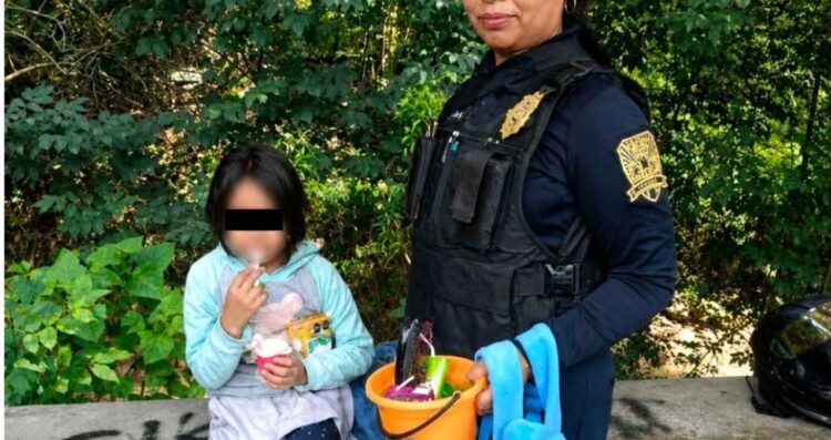 Polícia capitalina resguarda a menor aparentemente abandonada en calles de Álvaro Obregón, CDMX