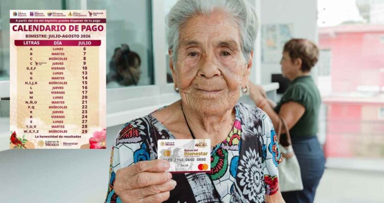 Publican calendario completo de pagos de la Pensión Bienestar 2026 de julio en Tamaulipas