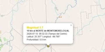 Reportan sismo de magnitud 3.7 en Montemorelos, Nuevo León