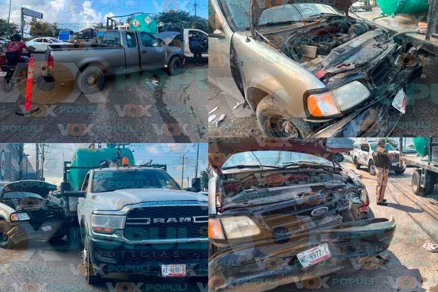 choque camioneta de sanitarios portátiles