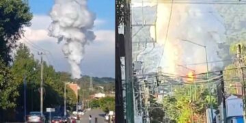 fuerte explosion Ocotepec Morelos