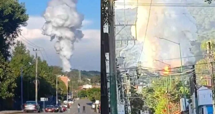 fuerte explosion Ocotepec Morelos
