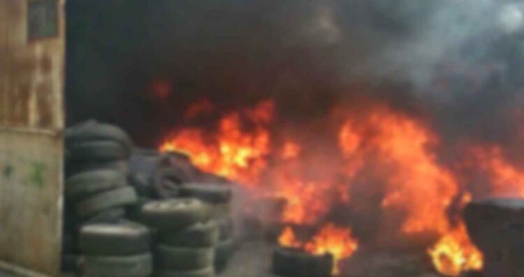 _incendio en taller en Nuevo Laredo