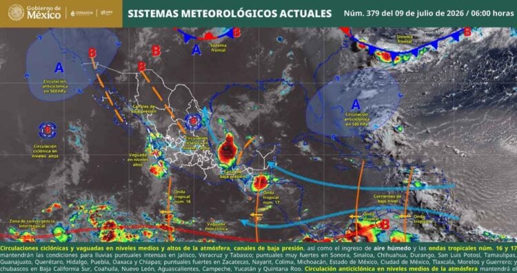 ¿Lloverá en tu estado hoy? Pronóstico del clima para este 9 de julio, según el SMN