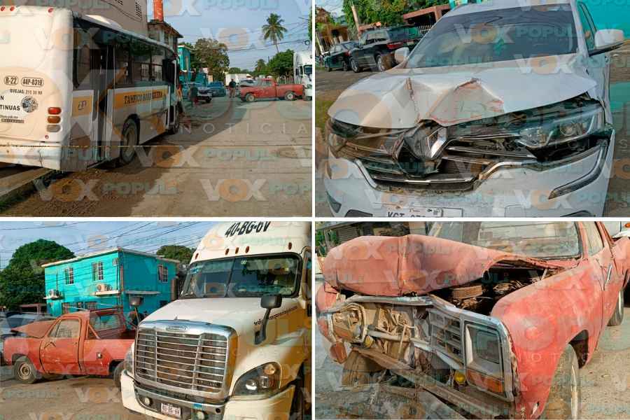 Autobús choque múltiple Altamira