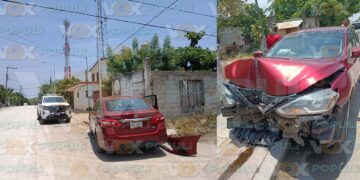 Automóvil destrozado CFE en Altamira